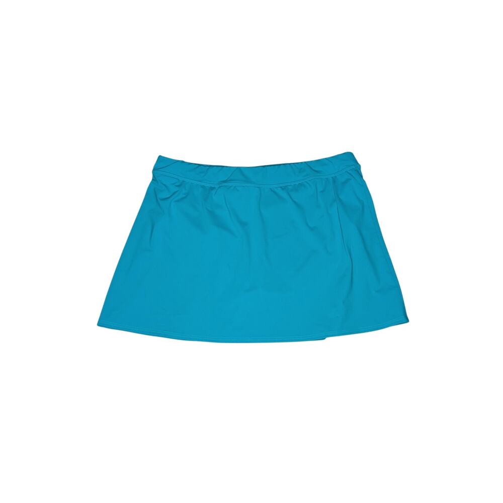 Lands’ End Women's Tummy Control Swim Skirt Size 16 Turquoise Mix & Match UPF 50